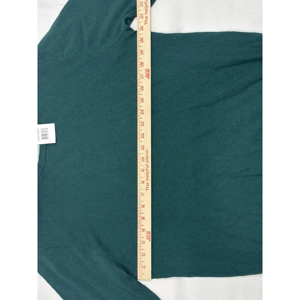 NWT Hawker Rye Men’s L Cotton Cashmere Blend Forest Green Crew Neck Sweater